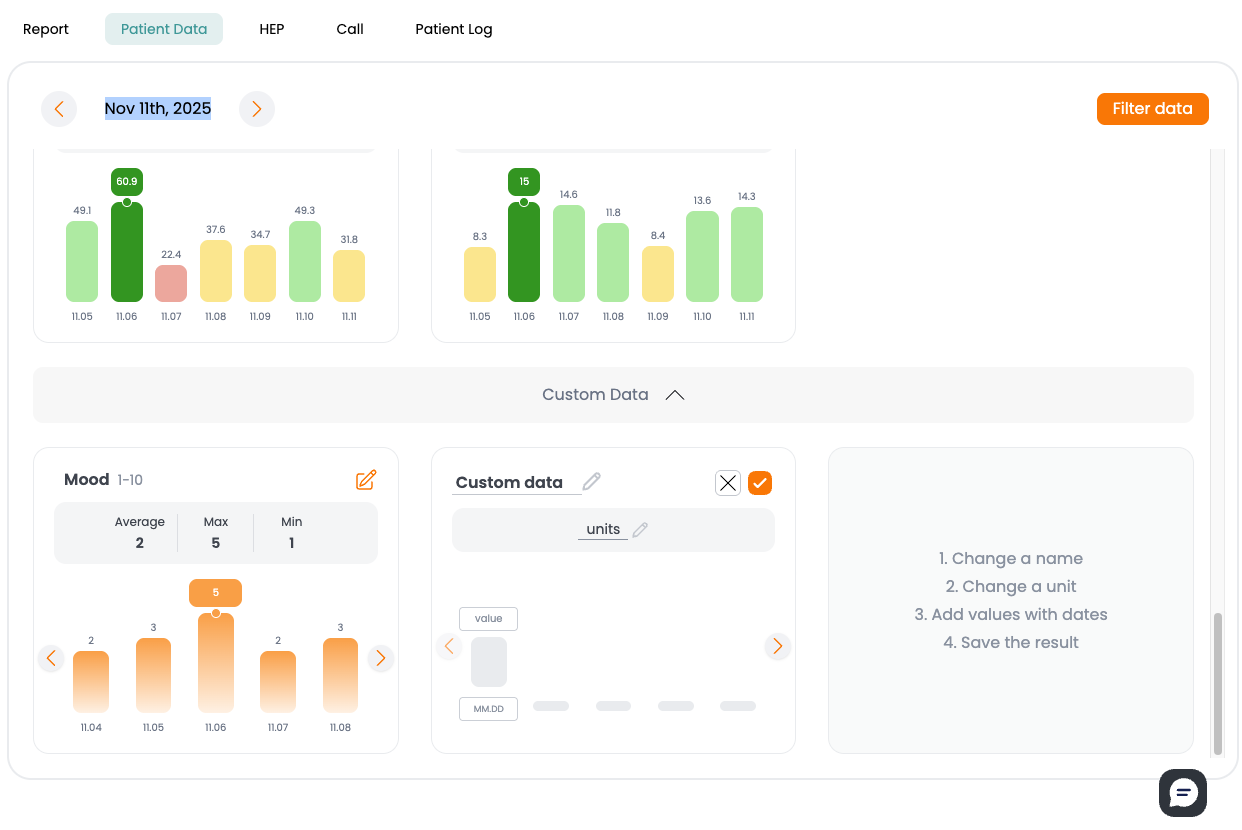 patient dashboard screenshot