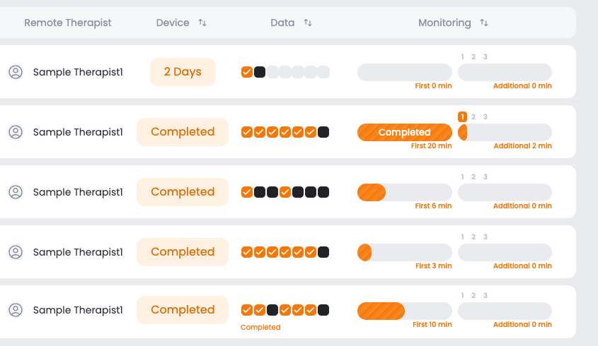patient dashboard screenshot